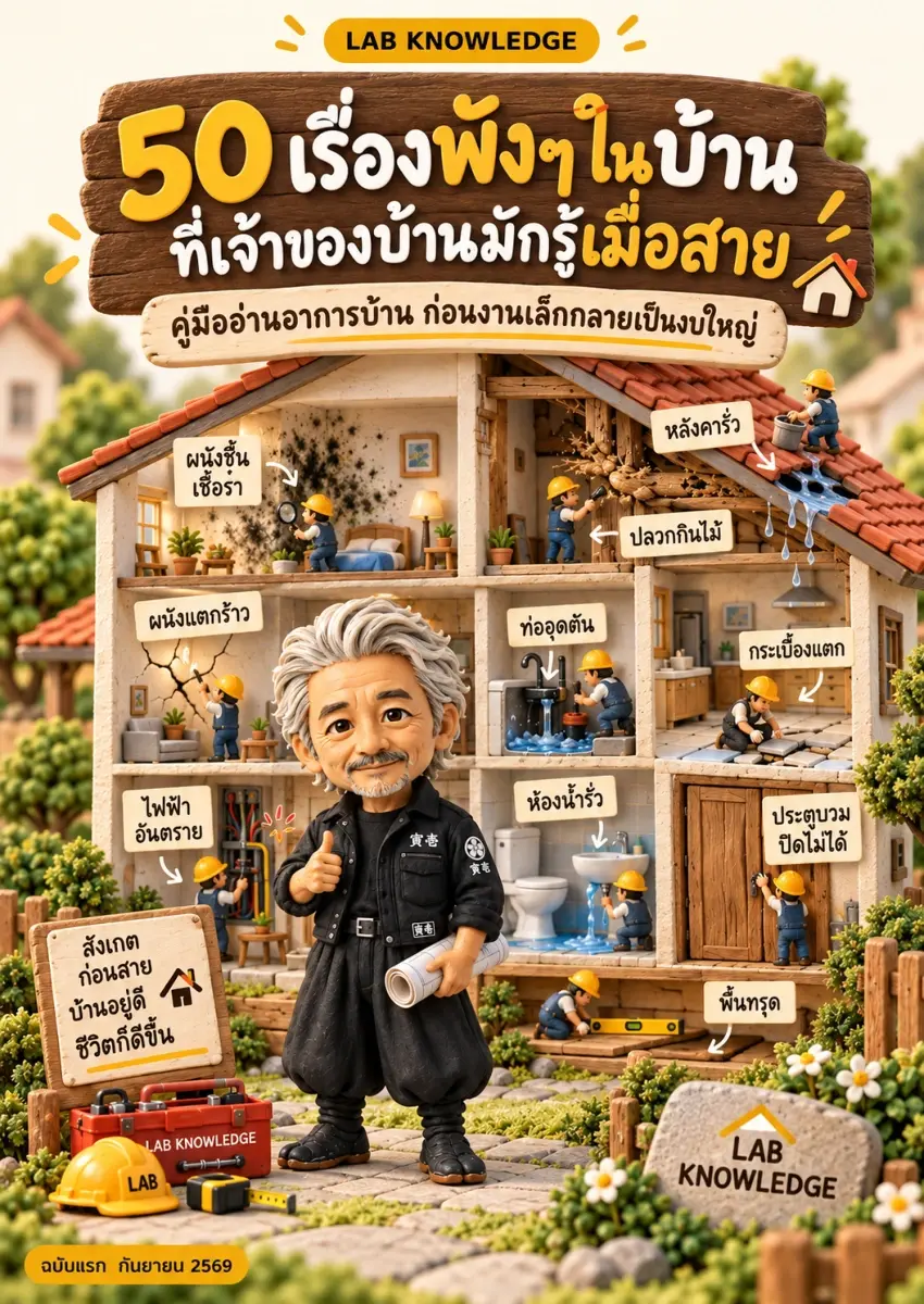 ปก 50 เรื่องพัง ๆ ในบ้าน ที่เจ้าของบ้านมักรู้เมื่อสาย